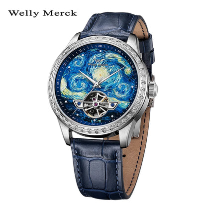 Relógio Masculino Aço Inox Welly Merck Painting