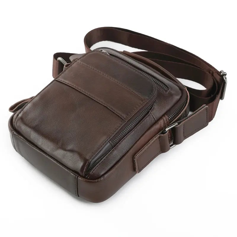 Bolsa Transversal Masculina de Couro Marrom - Orion
