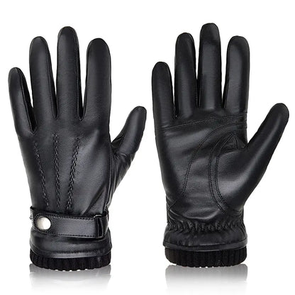 Luva Masculina de Couro Preta - Orion