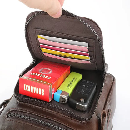 Bolsa Transversal Masculina de Couro Marrom - Orion