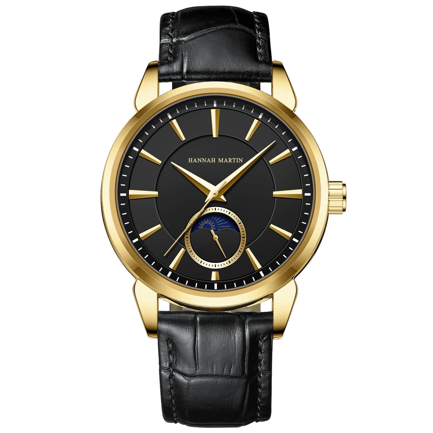 Relógio Masculino Pulseira em Couro Quartzo Hannah Martin Moon