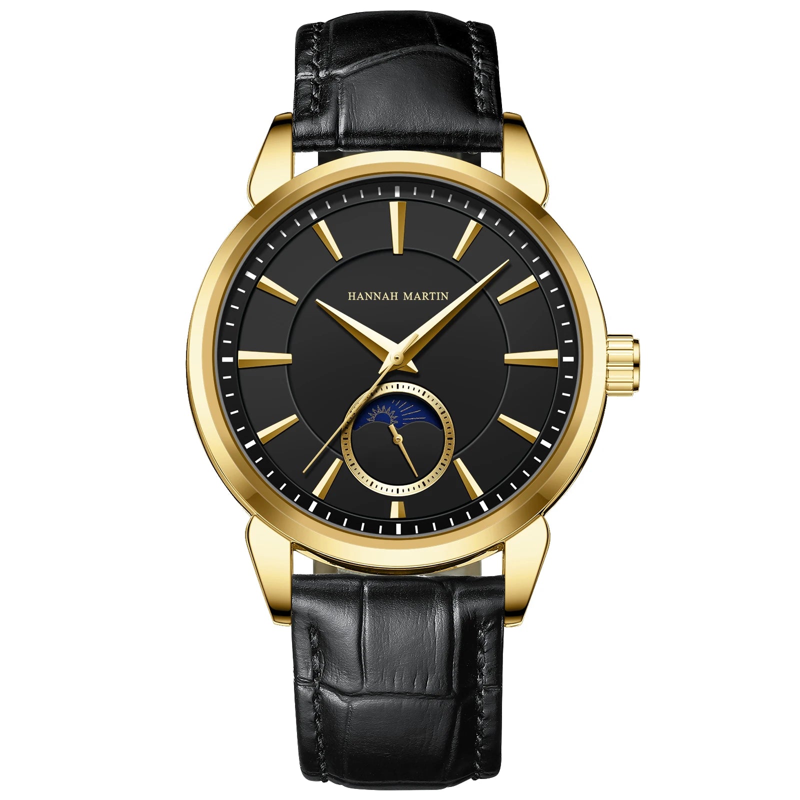 Relógio Masculino Pulseira em Couro Quartzo Hannah Martin Moon