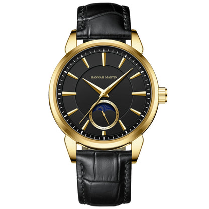 Relógio Masculino Pulseira em Couro Quartzo Hannah Martin Moon