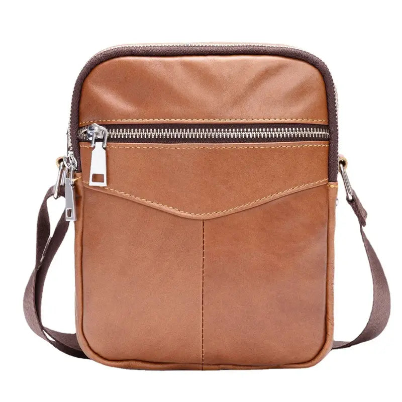 Bolsa Transversal Masculina de Couro Marrom - Orion