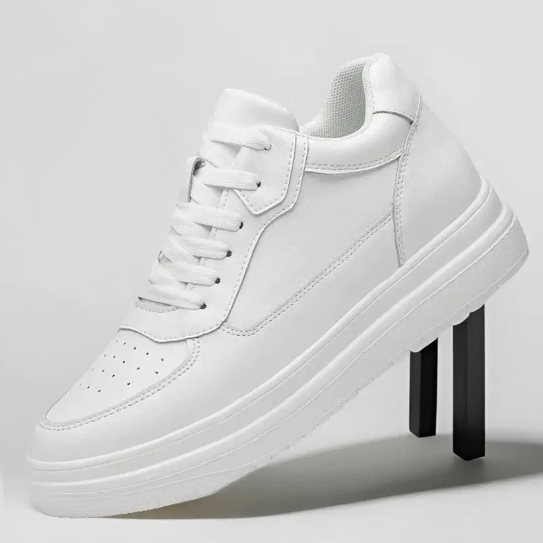 Tênis Masculino Casual de Couro Elevation - Ganhe 8cm de Altura!