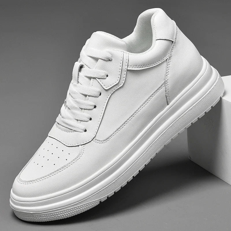 Tênis Masculino Casual de Couro Elevation - Ganhe 8cm de Altura!