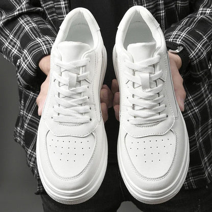 Tênis Masculino Casual de Couro Elevation - Ganhe 8cm de Altura!
